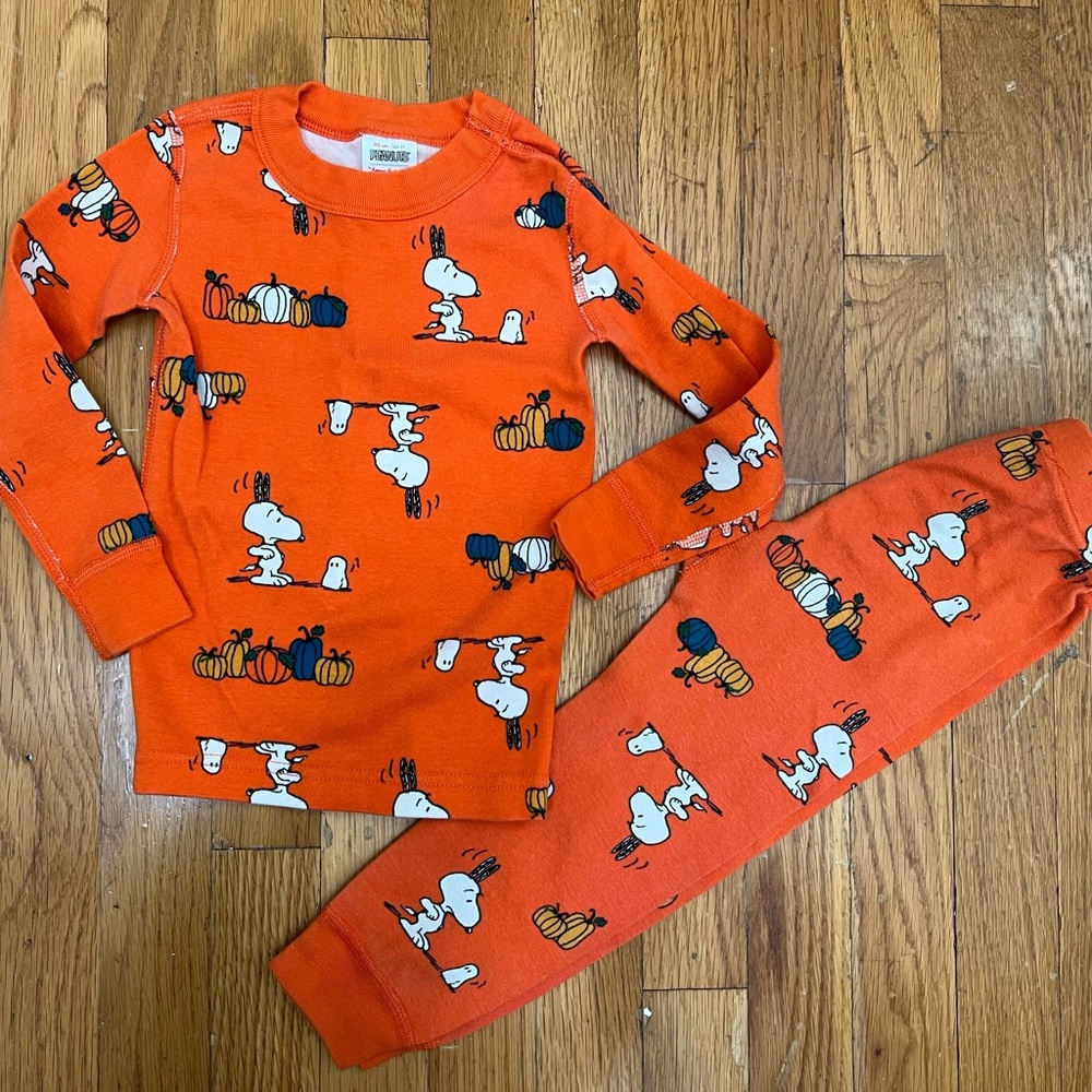 Hanna Andersson Peanuts Pumpkin Pajama LJ Set